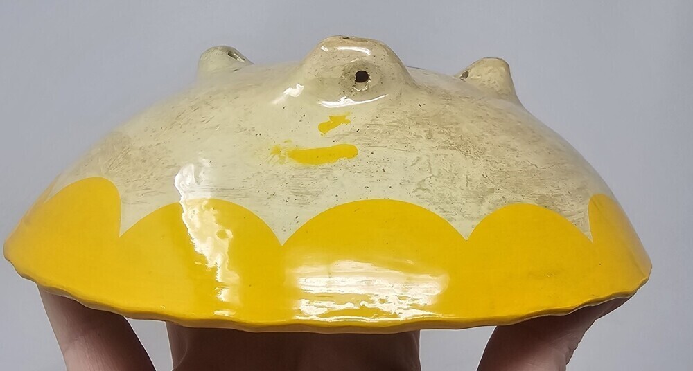 Mexican Folk Art Pottery Footed Bowl Hand Painted Dish Chili Pepper Motif Bright - Picture 4 of 10